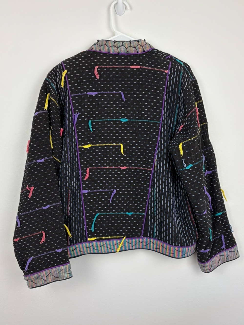Yak Magik Jacket Size Large Boho Vintage Multicolor Made in Nepal Lagenlook - Picture 11 of 13